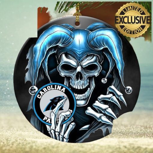 Carolina Panthers NFL Skull Joker Christmas Decorations Ornament