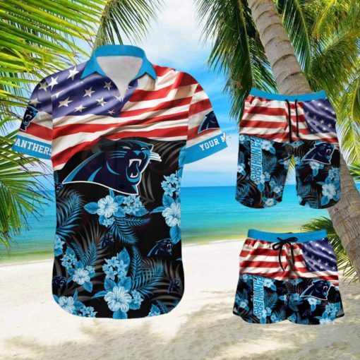 Carolina Panthers Personalized NFL Hawaiian Shirt & Shorts For Fans Gift Men And Women Holiday Summer