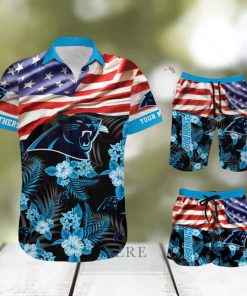 Carolina Panthers Personalized NFL Hawaiian Shirt & Shorts For Fans Gift Men And Women Holiday Summer