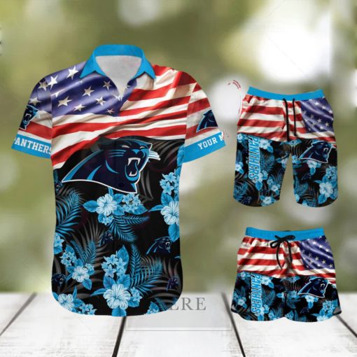 Carolina Panthers Personalized NFL Hawaiian Shirt & Shorts For Fans Gift Men And Women Holiday Summer