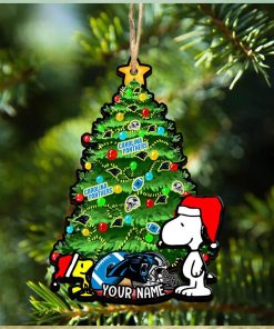 Carolina Panthers Personalized Your Name Snoopy And Peanut Ornament Christmas Gifts For NFL Fans SP161023133ID03