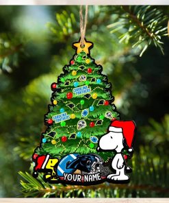 Carolina Panthers Personalized Your Name Snoopy And Peanut Ornament Christmas Gifts For NFL Fans SP161023133ID03
