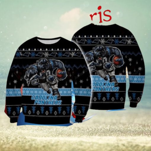 Carolina Panthers Player Rushing Ugly Christmas Sweater Style Gift For Men And Women