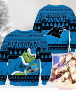 Carolina Panthers Ugly Grinch Christmas Sweater For Fans Funny Christmas Gift