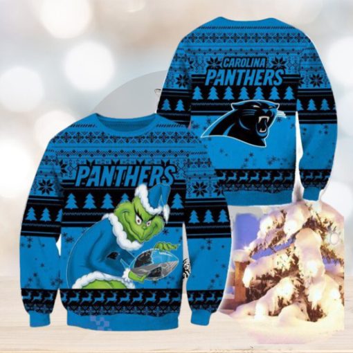 Carolina Panthers Ugly Grinch Christmas Sweater For Fans Funny Christmas Gift