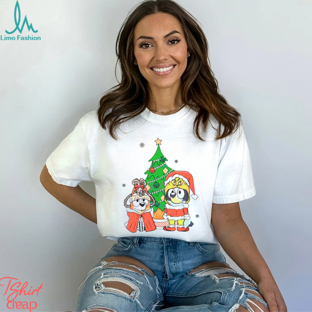 Cartoon Bluey Dog Christmas tree shirt Cartoon Bluey Dog Christmas tree shirt
