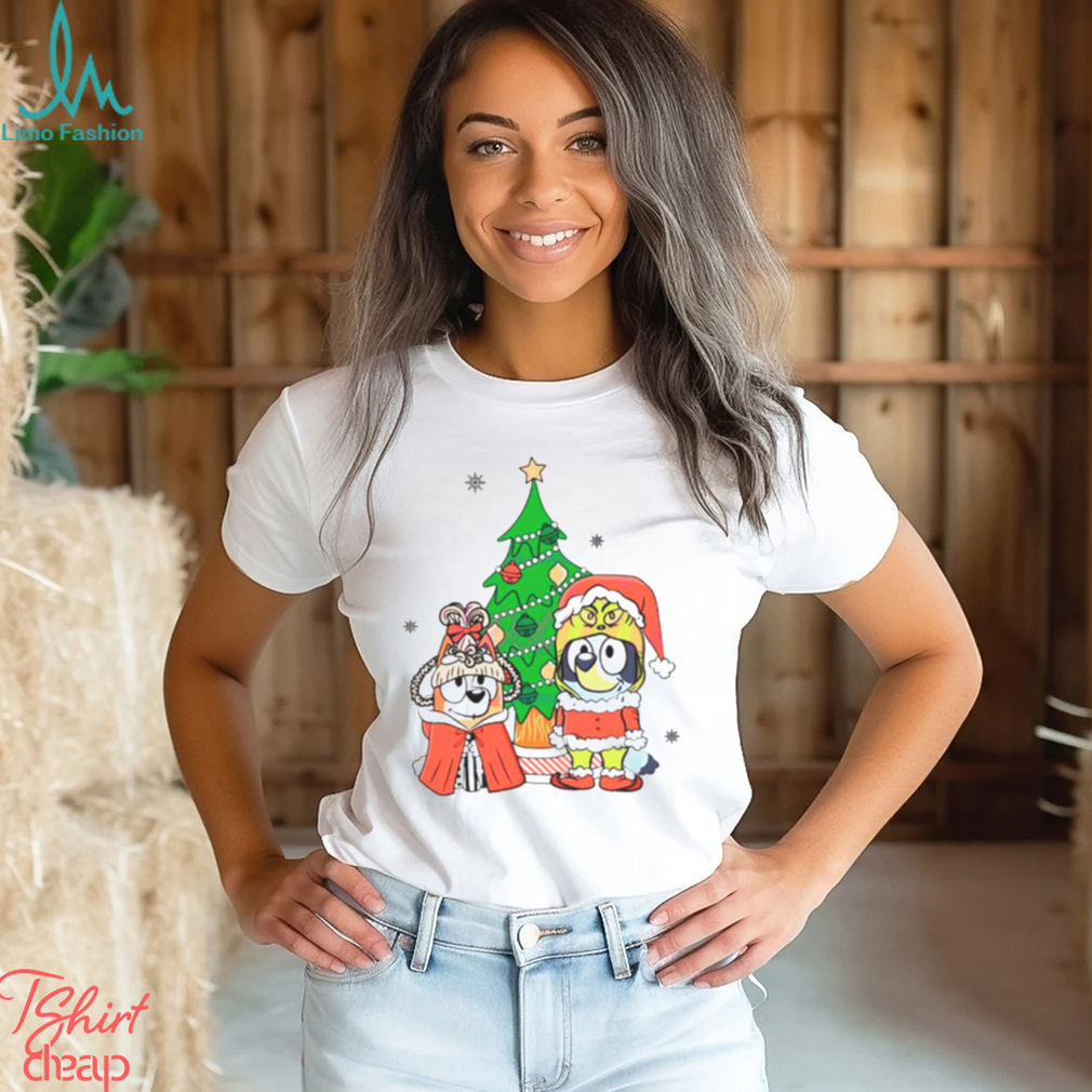 Cartoon Bluey Dog Christmas tree shirt Cartoon Bluey Dog Christmas tree shirt