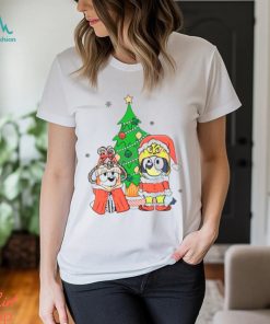 Cartoon Bluey Dog Christmas tree shirt