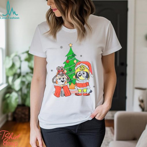 Cartoon Bluey Dog Christmas tree shirt