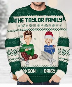 Cartoon Style Christmas Gift For Family, Friends Personalized Unisex Ugly Sweater