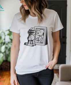 Cat And Dog Mirror Garfield And Snoopy T Shirt
