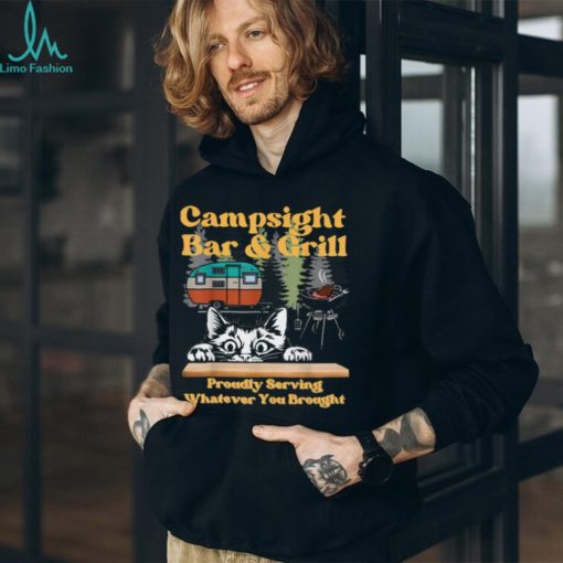 Cat Campsite Grill funny sarcastic camping T Shirt