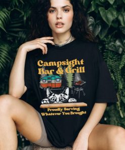 Cat Campsite Grill funny sarcastic camping T Shirt