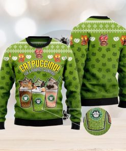 Cat Coffee Christmas Gift Ugly Christmas Sweater Xmas Holiday