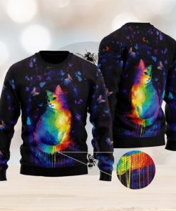 Cat Colorful Ugly Christmas Sweater AOP All Over Printed Sweater