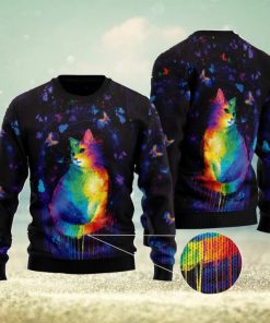 Cat Colorful Ugly Christmas Sweater AOP All Over Printed Sweater