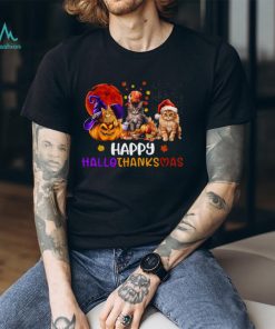 Cat Halloween Christmas Happy Hallothanksmas Thanksgiving Hooded Sweatshirt