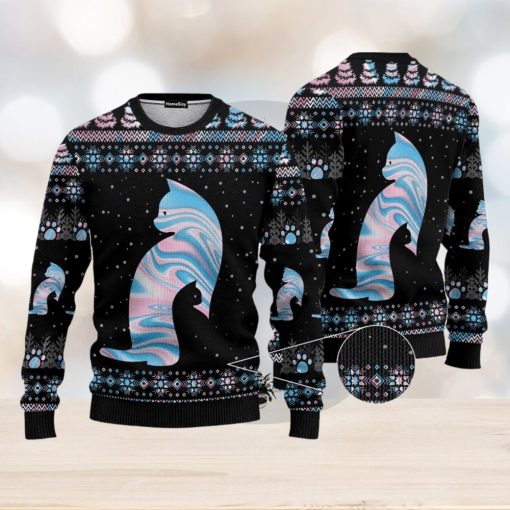 Cat Hologram Ugly Christmas 3D Sweater Gift For Men And Women