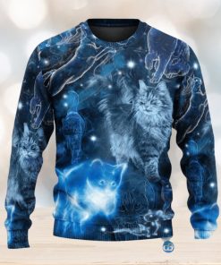 Cat Love Blue Neon Stunning Ugly Christmas 3D Sweaters Gift For Men And Women