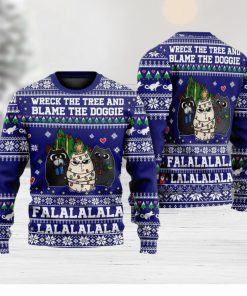 Cat Wreck The Tree Meowy Style Ugly Christmas 3D Sweater Gift For Men And Women