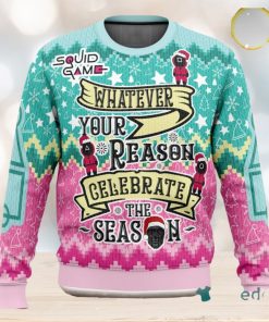 Celebrate The Season Squid Game 3D Ugly Christmas Sweater Unisex Christmas Sweater For Men And Women