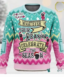 Celebrate The Season Squid Game 3D Ugly Christmas Sweater Unisex Christmas Sweater For Men And Women