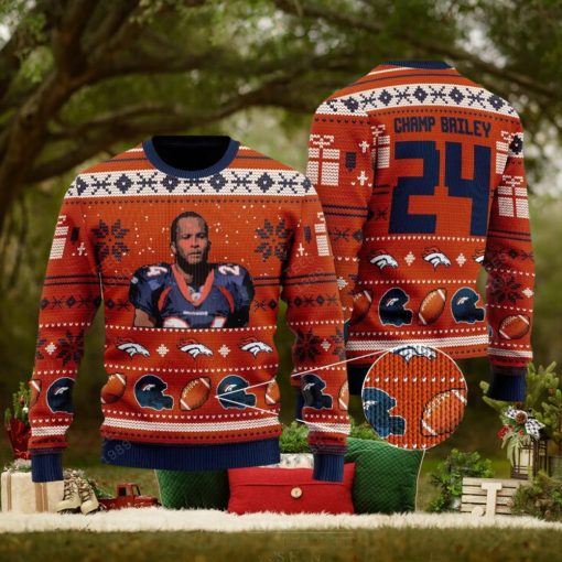 Champ Bailey denver broncos NFL Knitted Xmas Sweater Gift Men And Women