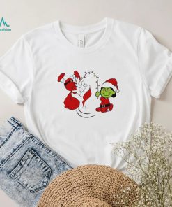 Charlie Brown Santa claus and Lucy Van Pelt grinch christmas shirt