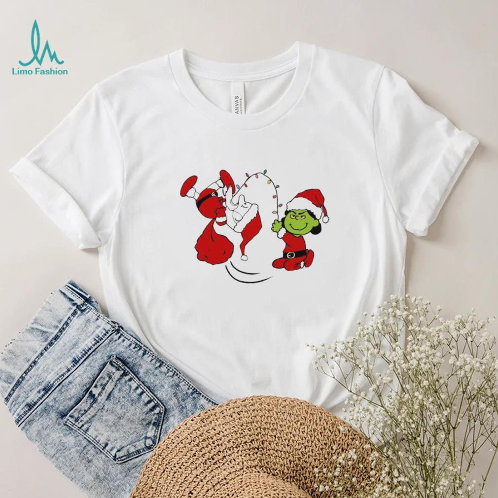 Charlie Brown Santa claus and Lucy Van Pelt grinch christmas shirt Charlie Brown Santa claus and Lucy Van Pelt grinch christmas shirt