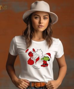 Charlie Brown Santa claus and Lucy Van Pelt grinch christmas shirt