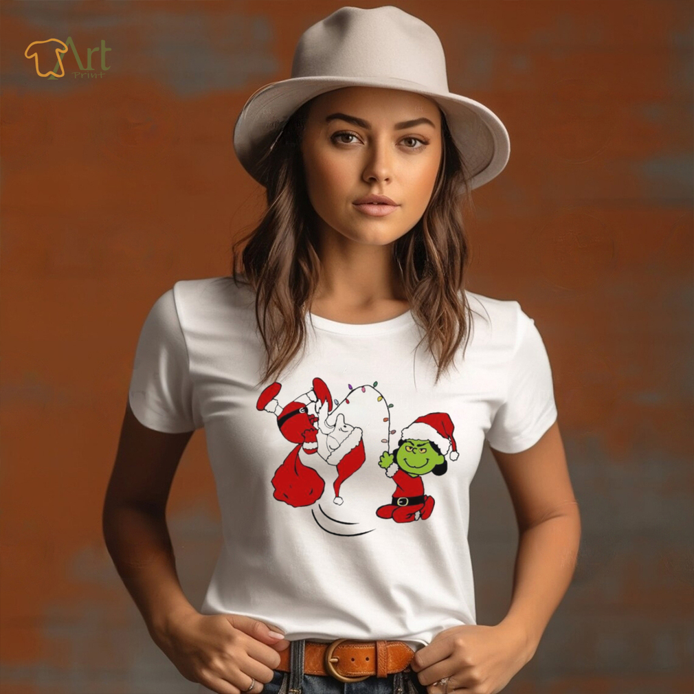 Charlie Brown Santa claus and Lucy Van Pelt grinch christmas shirt Charlie Brown Santa claus and Lucy Van Pelt grinch christmas shirt