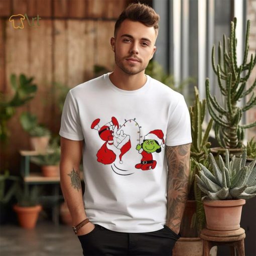 Charlie Brown Santa claus and Lucy Van Pelt grinch christmas shirt