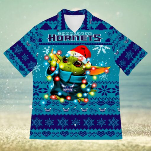 Charlotte Hornets Baby Yoda Star Wars Funny Hawaiian Shirt New For Fans Gift Christmas Holidays