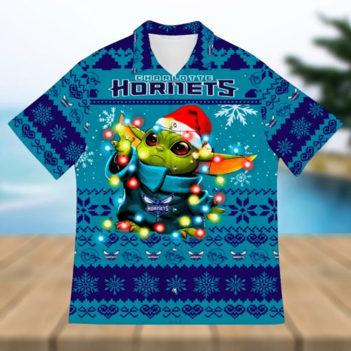 Charlotte Hornets Baby Yoda Star Wars Funny Hawaiian Shirt New For Fans Gift Christmas Holidays