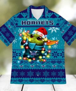 Charlotte Hornets Baby Yoda Star Wars Sports Football American Ugly Hawaiian Shirt Gift Christmas