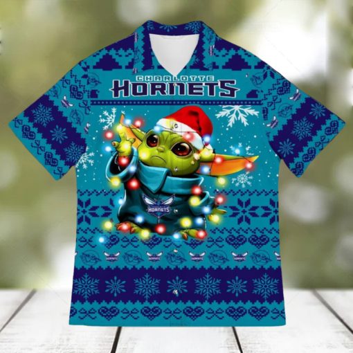 Charlotte Hornets Baby Yoda Star Wars Sports Football American Ugly Hawaiian Shirt Gift Christmas