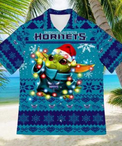 Charlotte Hornets Baby Yoda Star Wars Sports Football American Ugly Hawaiian Shirt Gift Christmas