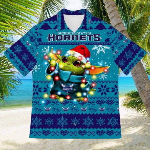 Charlotte Hornets Baby Yoda Star Wars Sports Football American Ugly Hawaiian Shirt Gift Christmas