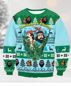 Cheech And Chong Cannabis 2023 Holiday Gift Ugly Sweater For Men And Women