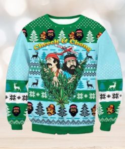 Cheech And Chong Cannabis 2023 Holiday Gift Ugly Sweater For Men And Women