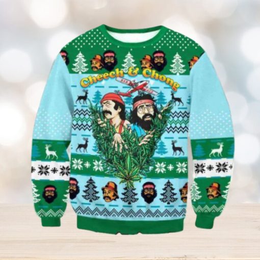 Cheech And Chong Cannabis 2023 Holiday Gift Ugly Sweater For Men And Women