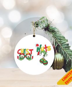 Chest And Nuts Funny Christmas Grinch Hand Holding Boobs Christmas 2023 Holiday Ornament