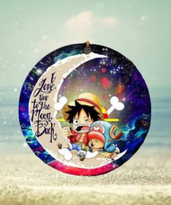 Chibi Luffy And Chopper One Piece Anime Love You To The Moon And Back Galaxy Christmas Decorations Ornament