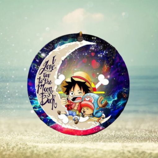 Chibi Luffy And Chopper One Piece Anime Love You To The Moon And Back Galaxy Christmas Decorations Ornament