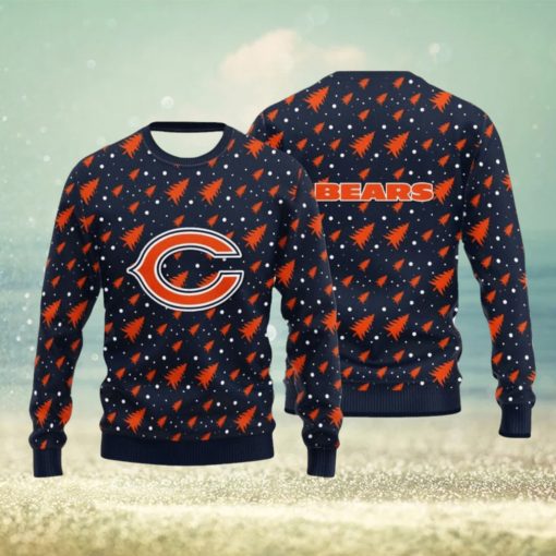 Chicago Bears Christmas Pine Tree Patterns Pattern Knitted Sweater