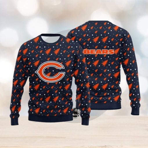 Chicago Bears Christmas Pine Tree Patterns Pattern Knitted Sweater