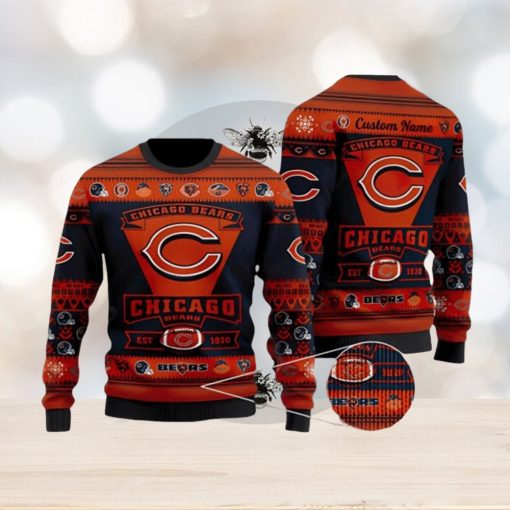 Chicago Bears Football Team Logo Christmas Gift All Over Print Ugly Christmas Sweater