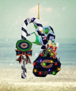 Chicago Bears NFL Grinch Candy Cane Personalized Xmas Gifts Christmas Tree Decorations Ornament