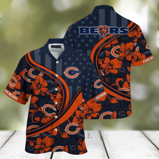 Chicago Bears NFL Us Flag Hawaiian Shirt Custom Summer Aloha Shirt