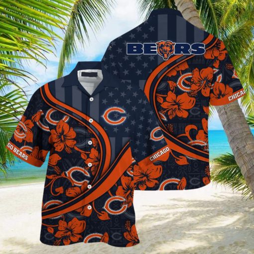 Chicago Bears NFL Us Flag Hawaiian Shirt Custom Summer Aloha Shirt